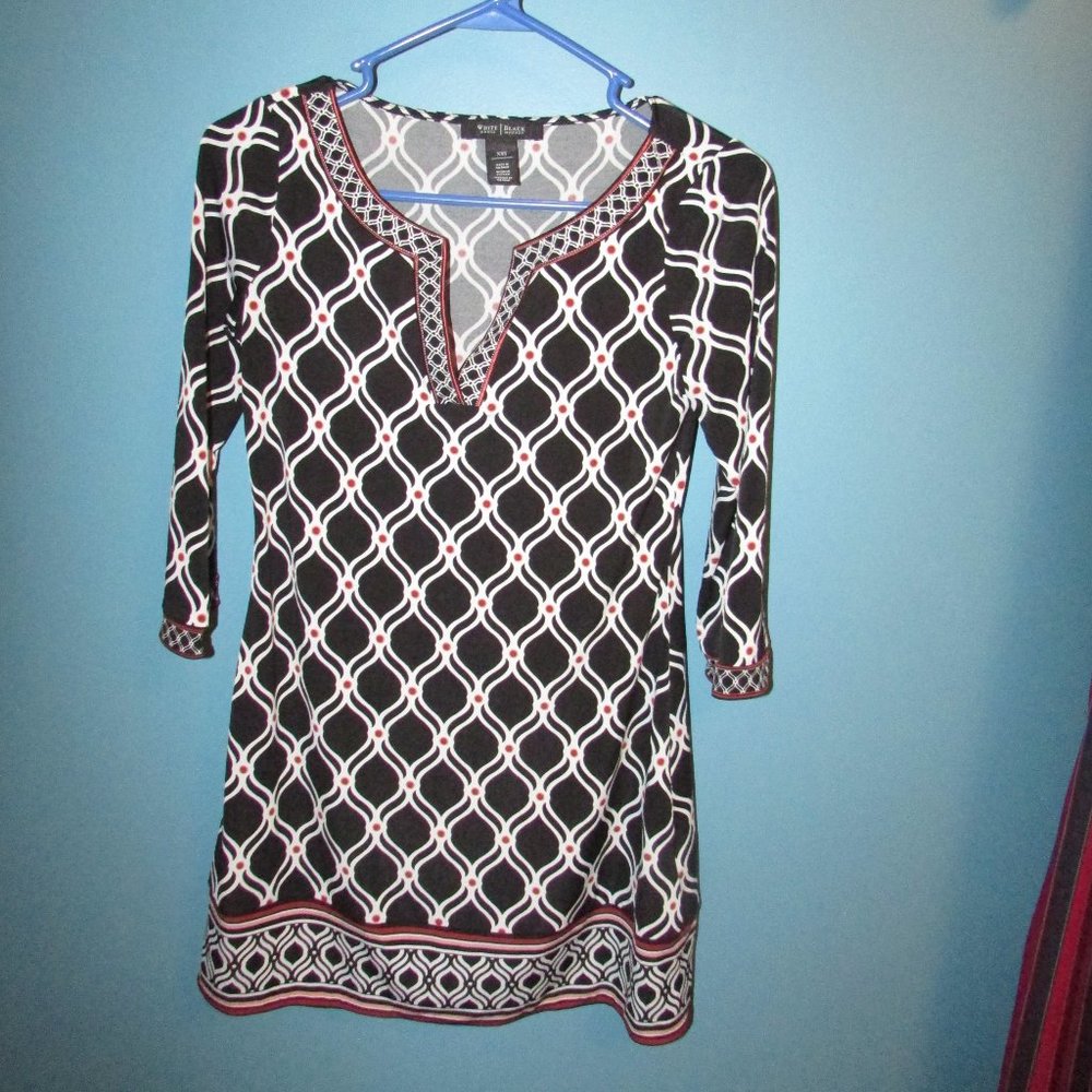 *5 for $25 Bundle Option* WHBM 3/4 Sleeve Notch Neck Printed Tunic